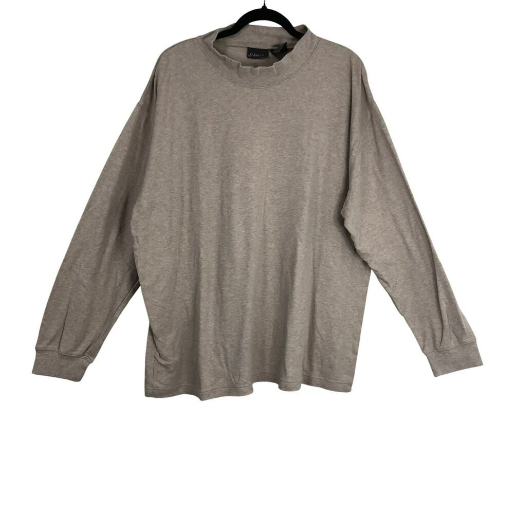 St. Johns Bay Top Heather Gray Long Sleeve Crewneck Size XXL Mens Casual Wear
